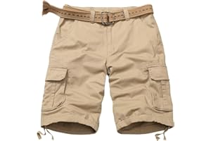 GSGGIG Mens Cargo Shorts Relaxed Fit Camo Casual Shorts Multi-Pocket Work Shorts with Pockets 11" Inseam