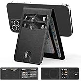 YINHEXI for Magsafe Wallet & Phone Stand, Adjustable Magnetic Wallet with RFID Blocking, PU Leather, 3 Card Slots, Transparent ID Window, Essential Phone Accessories, Strong Magnet