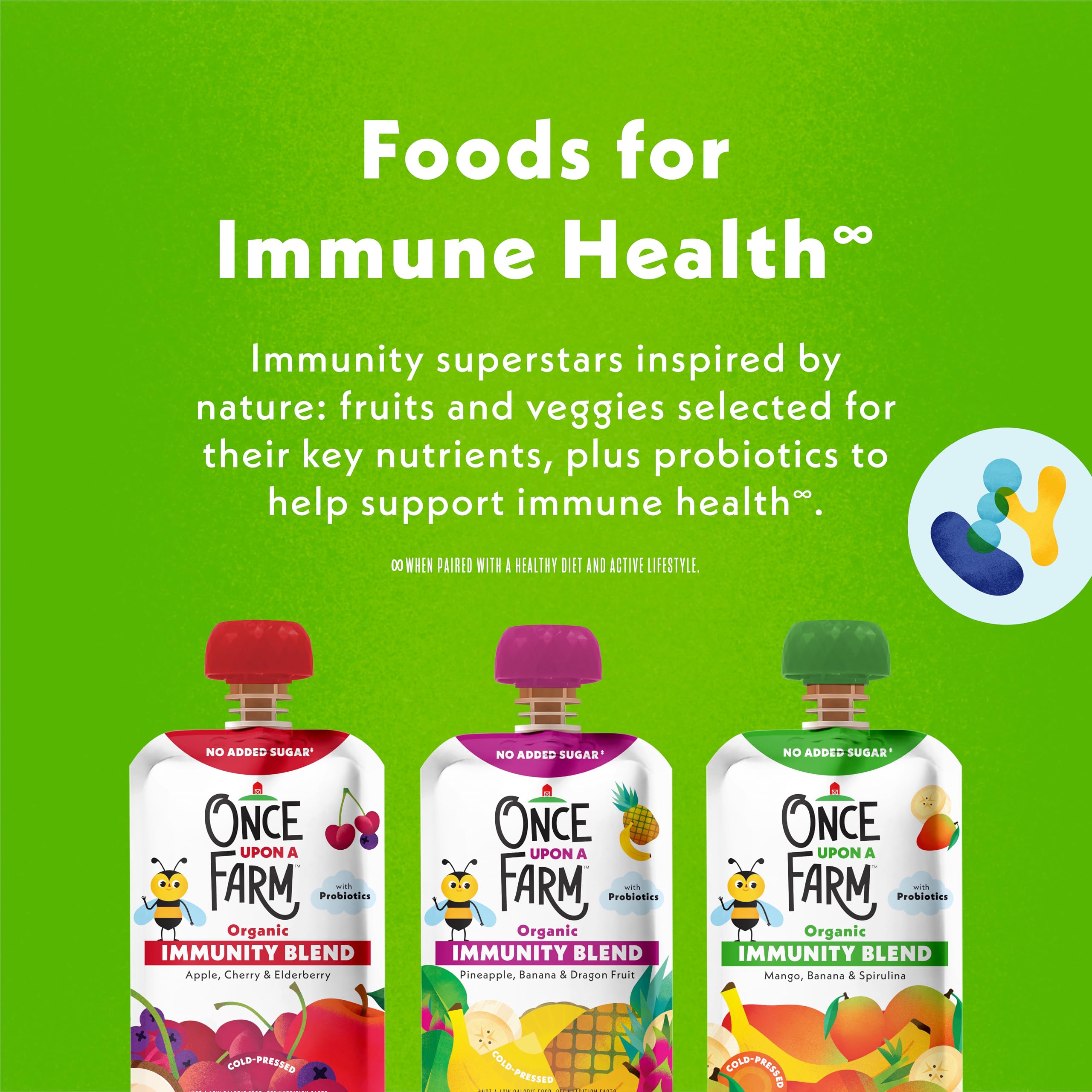 Once Upon a Farm Organic Mango Banana Spirulina Immunity Blend, 3.2 Oz Pouch