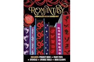 Romantasy Stenciled Book Edges Kit: Create Epic Editions of Your Most Magical Books - Includes: Project Book, Paint Pots, Stencils, Sponge Tools, Book Clamps
