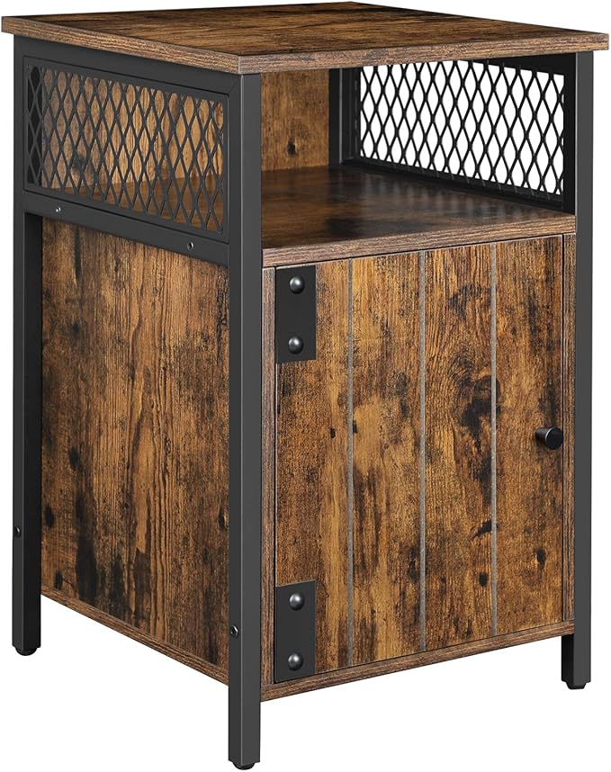 VASAGLE Nachttisch, Beistelltisch, 40 x 40 x 60 cm, offenes Fach, mit