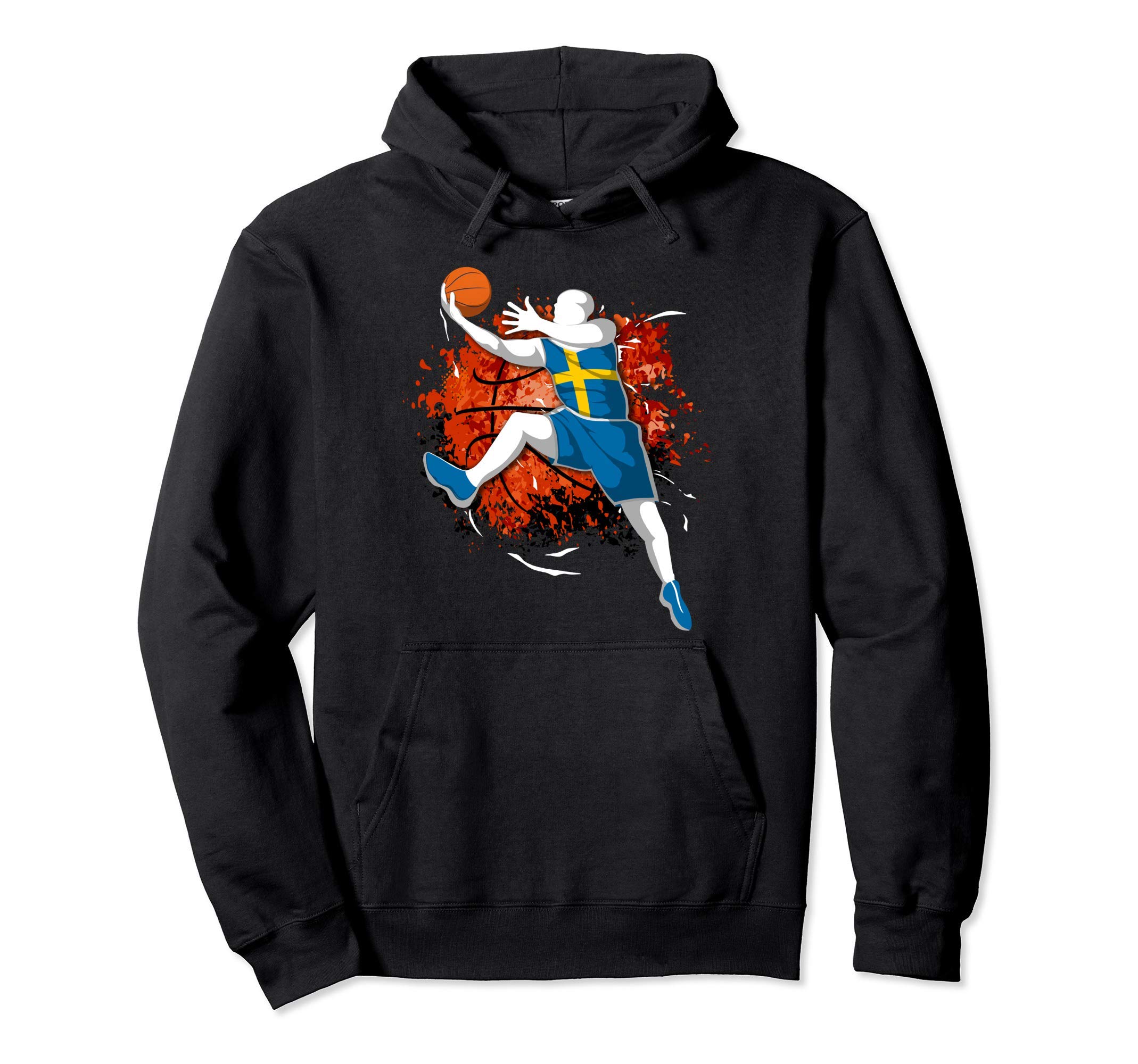 Proud Sweden Basketball Lovers Swedish National Flag Pride Pullover Hoodie
