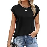 Sampeel Womens Tops Summer Dressy Casual Raglan Cap Sleeve T Shirts Basic Tee Shirts Trendy 2025
