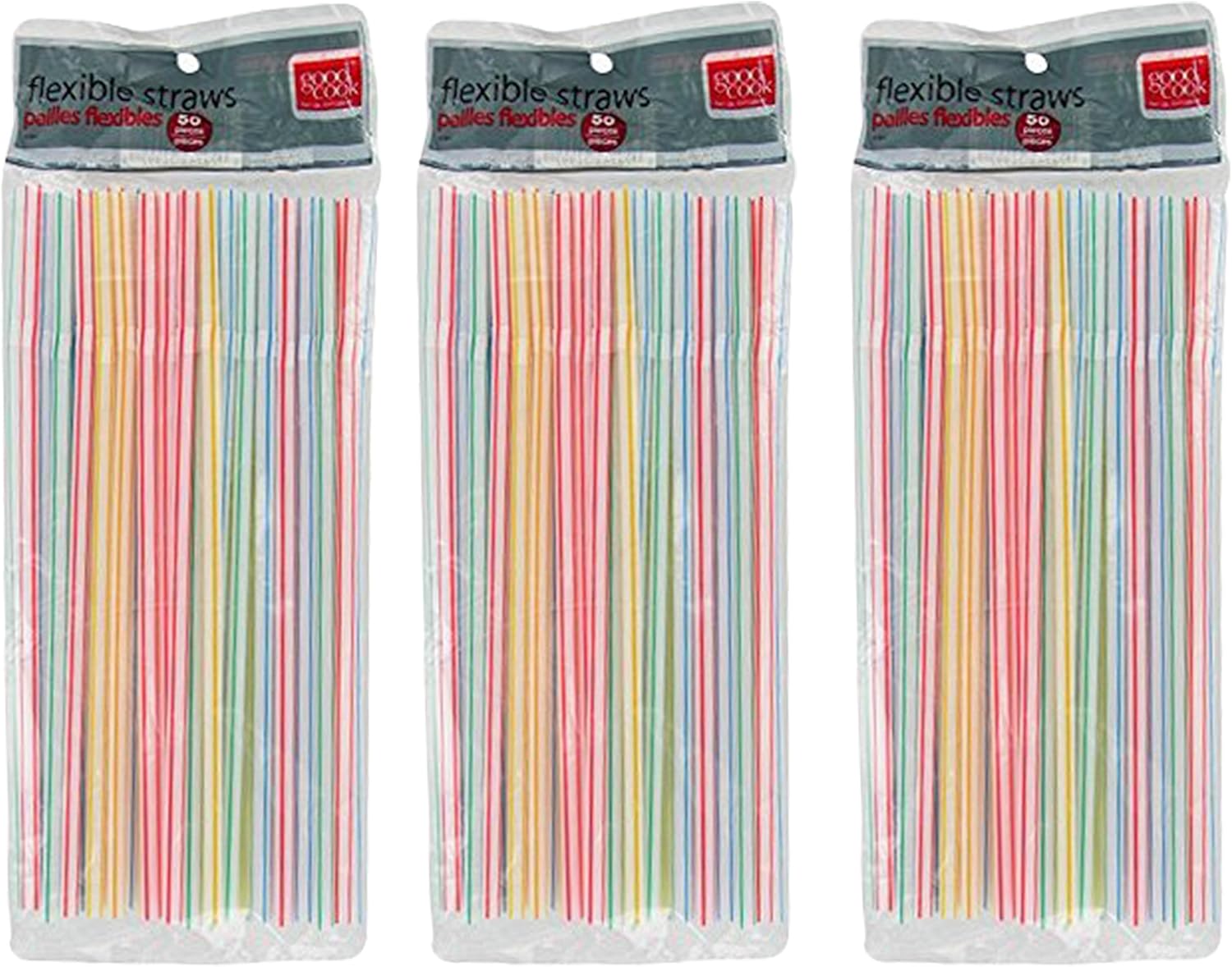 Straw Dispensers Home Pack of 3 50 Count Good Cook Flexible Drinking Straws