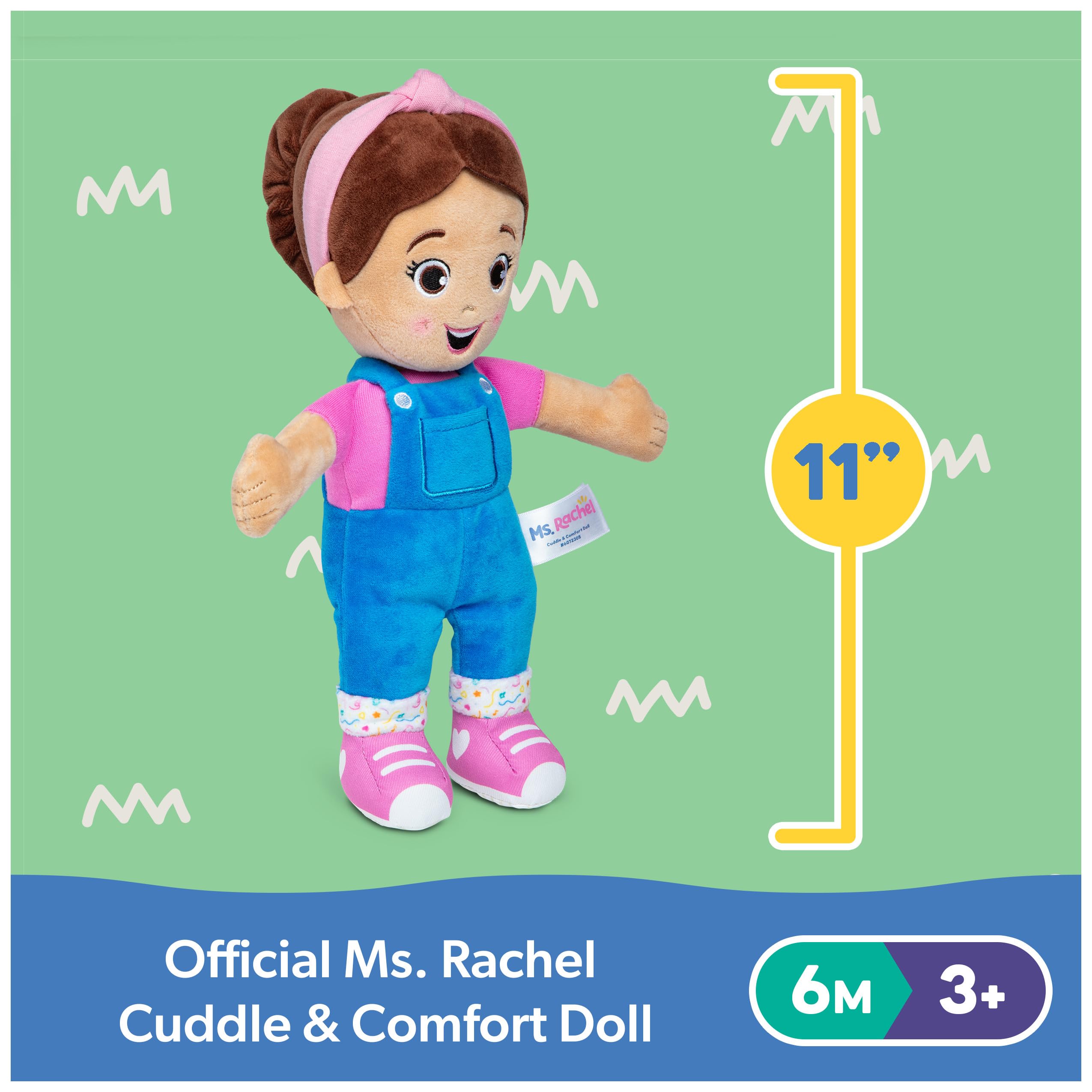 Ms. Rachel Official Cuddle & Comfort Doll, 11” Premium Plush Baby Toy, Toddler Toys for Girls & Boys for Ages 6 Months to 3+