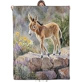 Bidesk Sweet Donkey Blanket Soft Cozy Flannel Throw Blanket, Warm Yet Lightweight Cute Donkeys on Rocks Blankets for Travel, Couch, Bed, for Adults Women Boys Girls, Fuzzy Outdoor Comfort Wrap 60"×50"