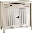 Sauder Costa Library Base, Coastal Cottage Cabinet, Office Storage Solution, Entryway Organizer - Chalked Chestnut Finish