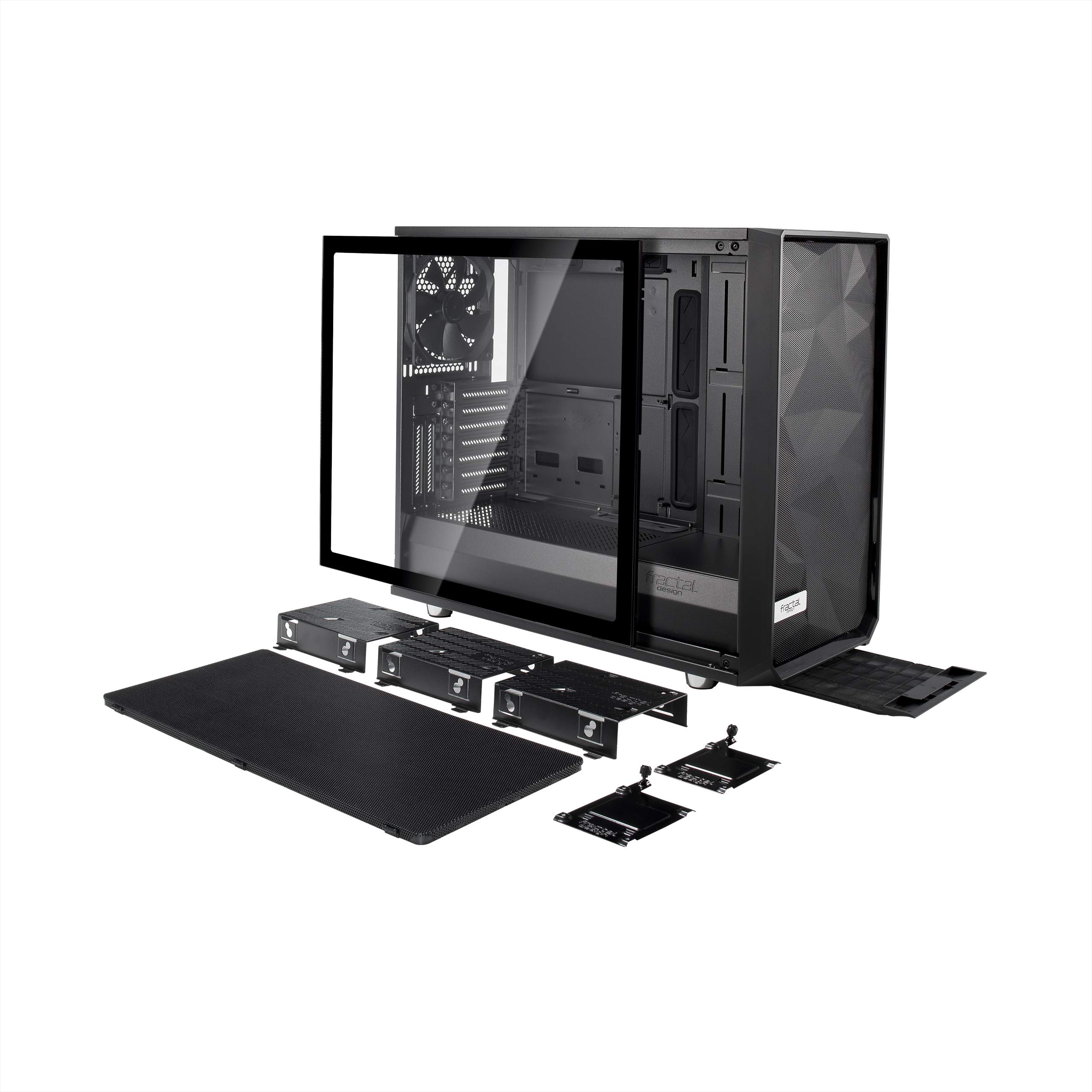 Fractal Design Meshify S2- Mid Tower Computer Case- Airflow/Performance- 3X Silent Fans and Nexus Hub Included- PSU Shroud- Modular Interior- Water-Cooling Ready- USB Type C- Black Tempered Glass