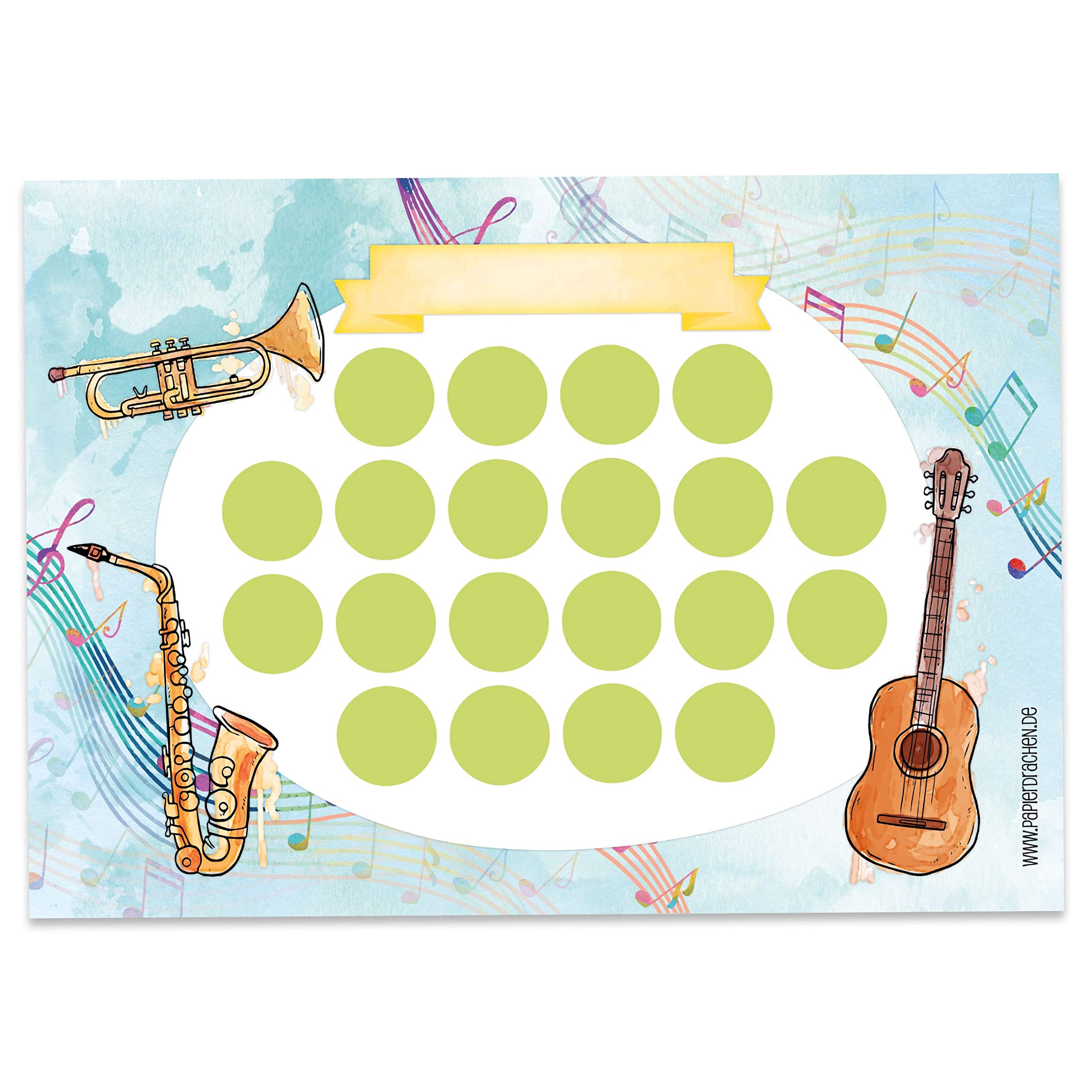 Papierdrachen Reward chart set for children in a 10-sheet tear-off pad - Motivating concept as an educational aid - with great stickers for boys and girls - Design instruments set 12