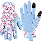 PLAYWO Gardening Work Gloves, Flexible and Breathable Garden Gloves, Gardening Gifts for Women, Machine Washable