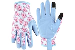PLAYWO Gardening Work Gloves, Flexible and Breathable Garden Gloves, Gardening Gifts for Women, Machine Washable