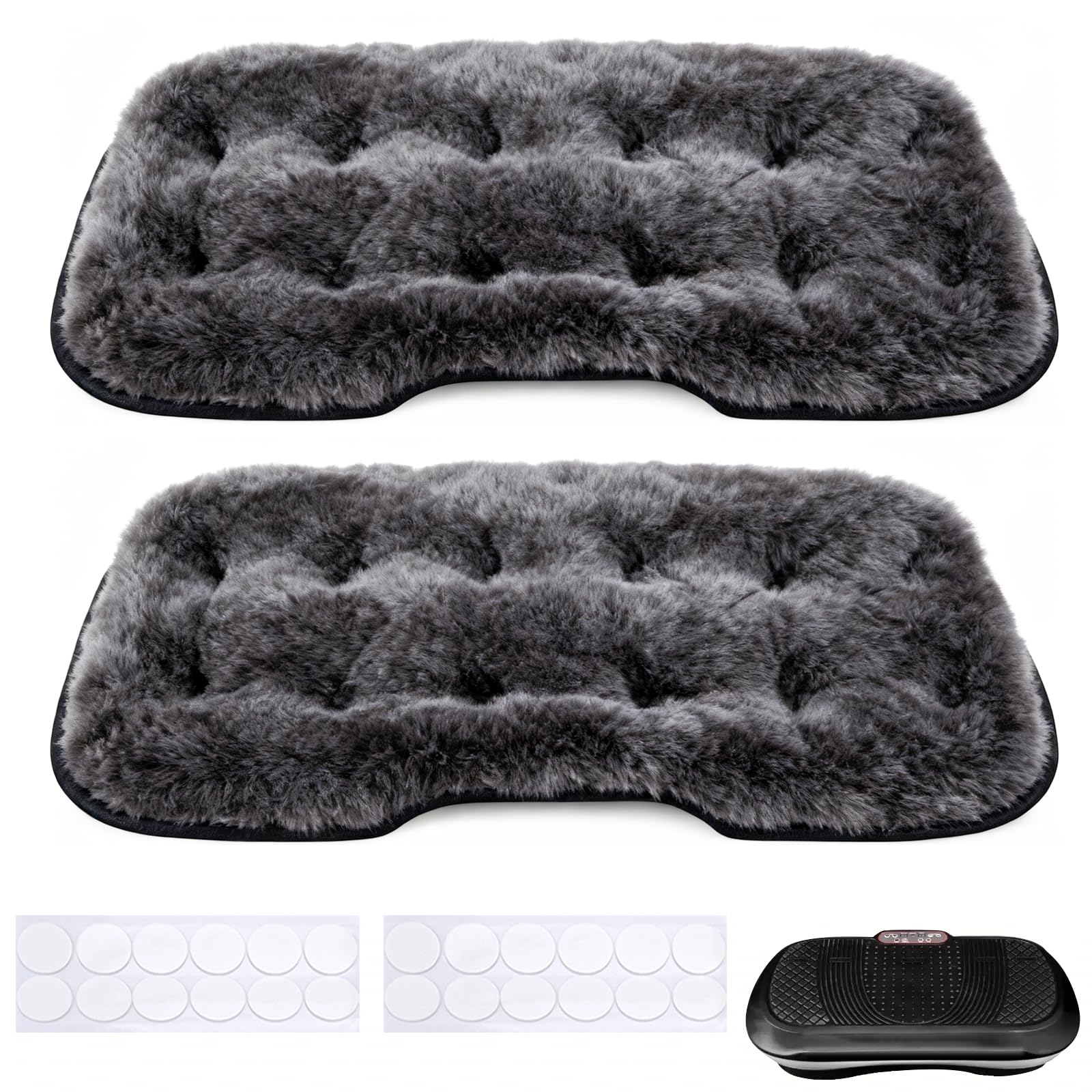 Photo 1 of 2 PCS Faux Fur Rug for Lifepro Waver Vibration Plate Exercise Machine?Faux Fur Rug for Lifepro Waver Wvr 1010 Exercise Machine,Enjoy The Warmth and Comfort of a Rug(Dark Gray, 2)