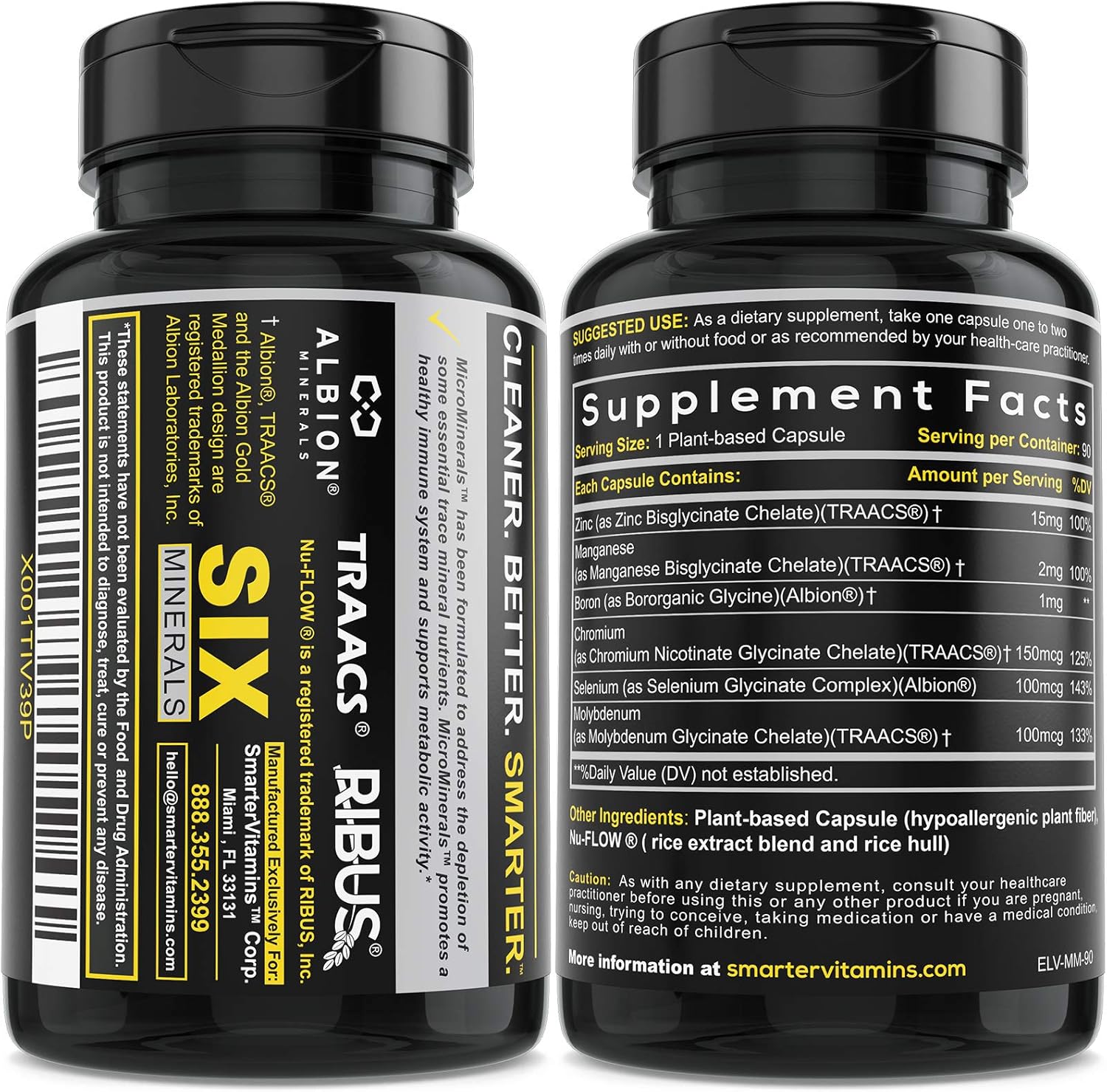 (3 Bottles) 15mg Zinc Glycinate from Albion® Boosted with 5 Extra Essential Trace Minerals to Support Metabolism, DNA and Enhanced Supplement 90 Plant-Based Vegan Capsules: Health & Personal Care