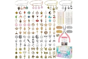 Sofier 542pcs Bangle Bracelet Making Kit DIY Jewelry Making Kit and Supplies Expandable Charm Bracelets Pendants Plier Set Toy Art Craft Gift for Girl Teen Women Adult