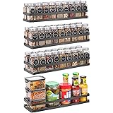 Scnvo Wall Mounted Spice Rack Organizer 4 Pack, Floating Shelves Storage for Pantry Cabinet Door, Sturdy Hanging Seasoning Or
