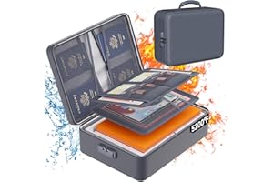 DocSafe 5200°F Document Organizer with Lock,Upgraded Heat Insulated Fireproof＆Waterproof Box 8 Layers File Organizer,Portable