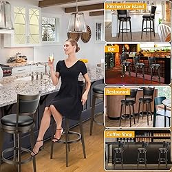 PrimeZone Swivel Bar Stools Set of 4, 26 Inch