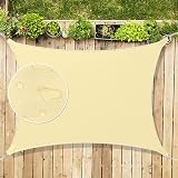 Mokani Sun Shade Sail 2x2m Rectangle UV 95% Block Cream White