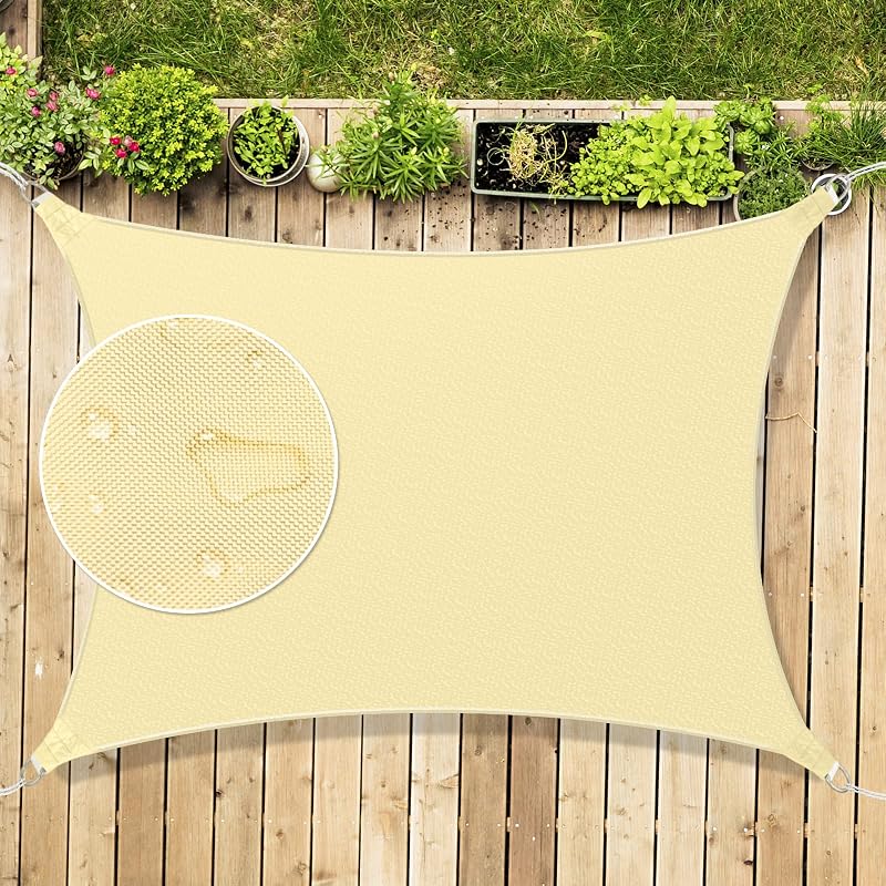 Mokani Sun Shade Sail 2x2m Rectangle UV 95% Block Cream White