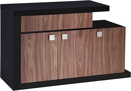 Cube Jf617 Sideboard Walnut High Gloss Black Amazon Co Uk