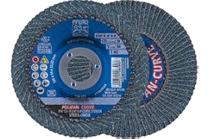 PFERD POLIFAN®-Curve Radial Type Flap Disc - 5" x 7/8", 40 Grit Zirconia, For Steel and Stainless Steel (INOX) Grinding - Pack of 1 - Part 67196