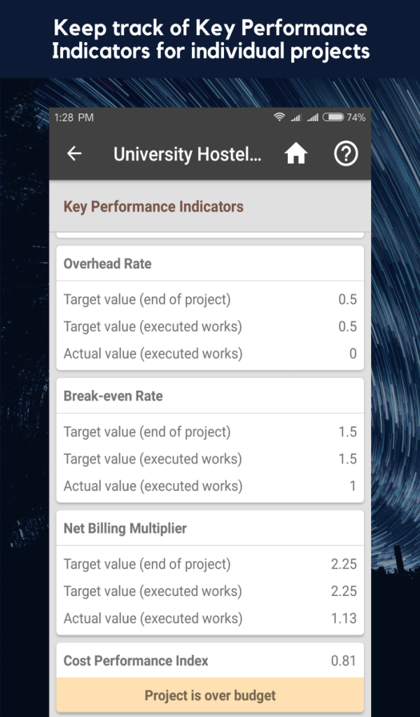 Construction Job Cost Control App