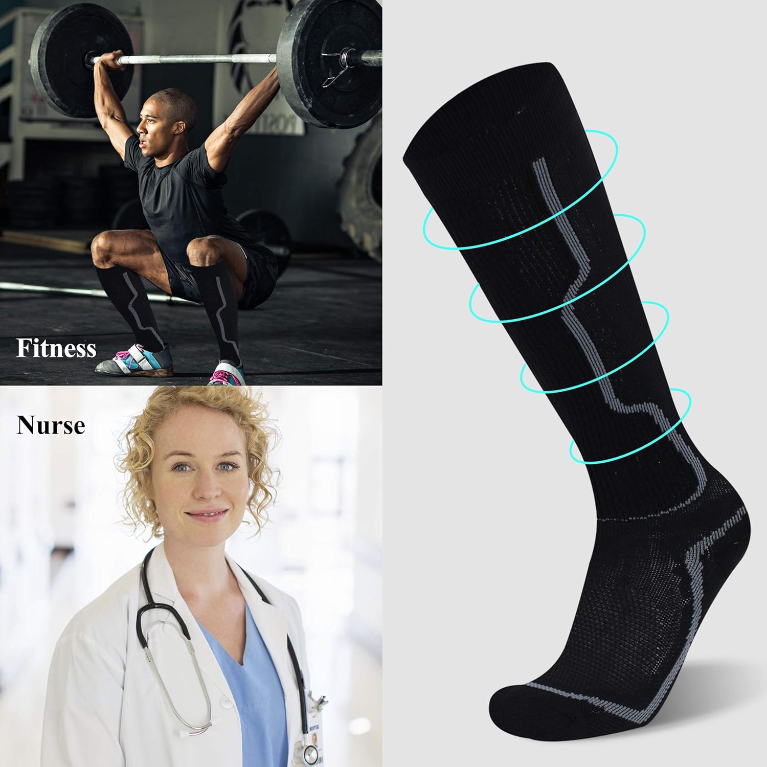 WXXXM Wool Ski Socks, Extra Warm Knee High Performance Snow Skiing/Snowboard Socks in Outdoor,Fit for Men and Women: Clothing