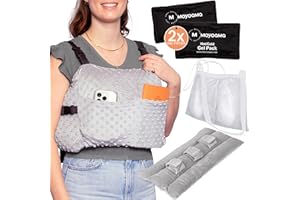 MOYOAMA Post Mastectomy Pillow –5 Pcs Protective Set - 2 Gel Packs, Seatbelt Cushion, Shower Bag- Breast Surgery Must Haves,Breast Reduction Recovery Supplies, Breast Augmentation,Post Op Essentials