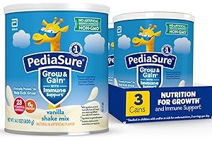 PediaSure Grow & Gain Vanilla Shake Mix, Nutrition Shake for Kids, 14.1 oz, 3 count