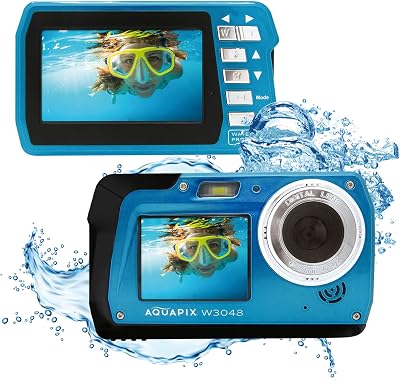 Easypix Aquapix Edge Underwater Camera Dual Display 48MP 4K Video 16x Zoom Ice
