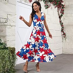 CHRATLHI Womens 4th of July Dress American Flag