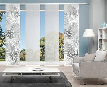 Vision S 4er-Set Schiebevorhänge Lachlan, halbtransparent, Höhe 260 cm, grau