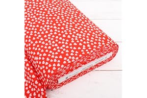 THREADART Premium Cotton Quilting Fabric Sold by The Yard - Confetti Brights Collection - 44" Width - 100% Cotton - Quilting, Sewing, Crafts - Red Hearts