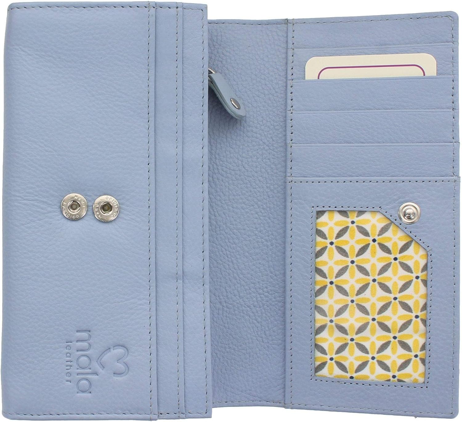 Mala Leather Lazy Days Collection Leather Purse RFID 3497_36 Duck Egg Blue - Image 3