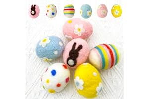 MEYGAJOE Patterned Felt Easter Eggs - Elevate Your Easter Decor, Use as Home Wall Tree Hanging Ornaments, Spring Decorations, Basket Fillers, Party Decoration, Art & Craft Supplies, Set!