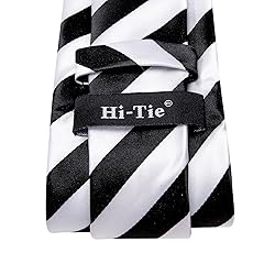 Hi-Tie Silk Ties for Men Plaid Paisley Striped