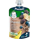 Gerber Organic 2nd Foods Baby Food, Banana, Blueberry & Blackberry Oatmeal, 3.5 Ounce Pouch, 12 count