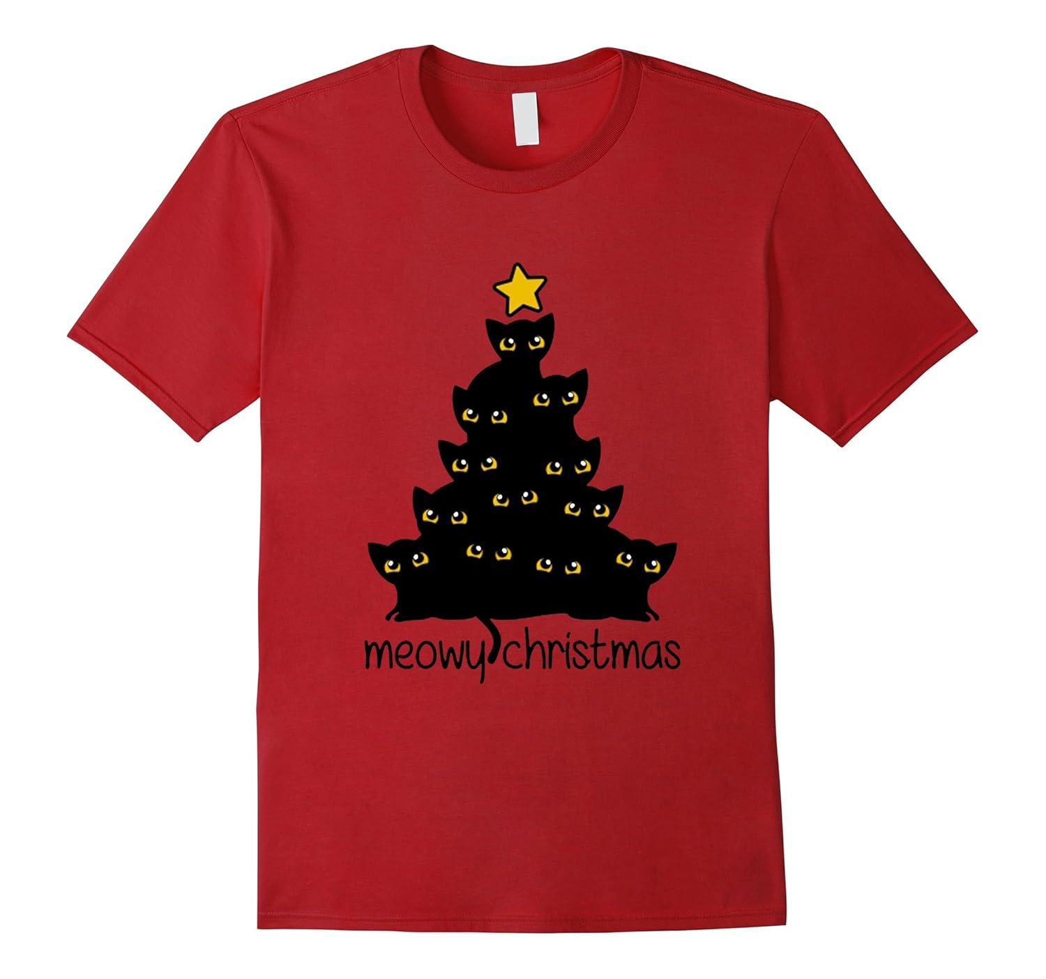 Cat Lover Merry Meowy Christmas Tree T-Shirt Shirt-ANZ