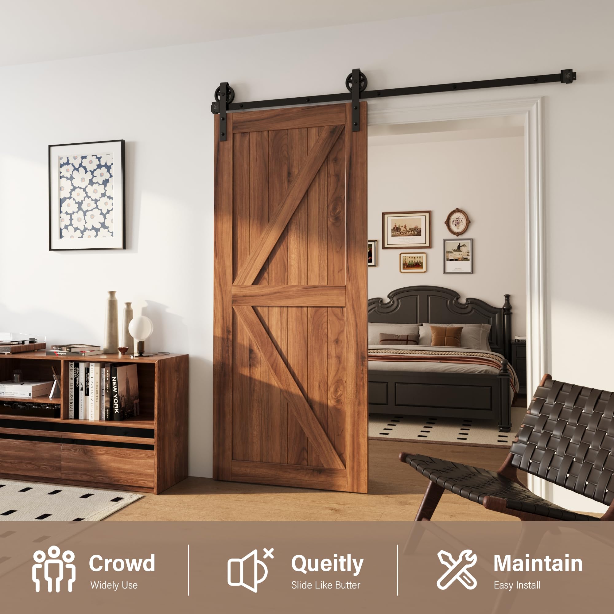 Mua WINSOON 1.5 m / 5 ft Single Wooden Sliding Fittings Sliding System ...