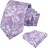 Alizeal Mens 3.15inch Vibrant Floral Necktie with Blooms Pocket Square