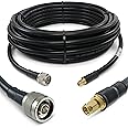 Proxicast 50 ft SMA Male to N Male Premium 400 Series Low-Loss Coax Cable (50 Ohm) for 4G LTE, 5G Modems/Routers, Ham, ADS-B,