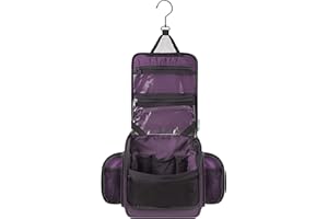 VENTURE 4TH Premium Travel Hanging Toiletry Bag for Women and Men - Travel Toiletry Bag with Expandable Compartments and Detachable TSA Friendly Clear Pouch (Port Purple)