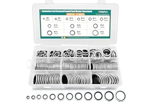 DEKIPHOX 265PCS NBR Metal Bonded Sealing Washers, Metric Zinc-Plated Steel Self-Centred Dowty Seal Gasket Crush Washer Assortment Kit M6 M8 M10 M12 M14 M16 M18 M20 M22 M24 M27 M30