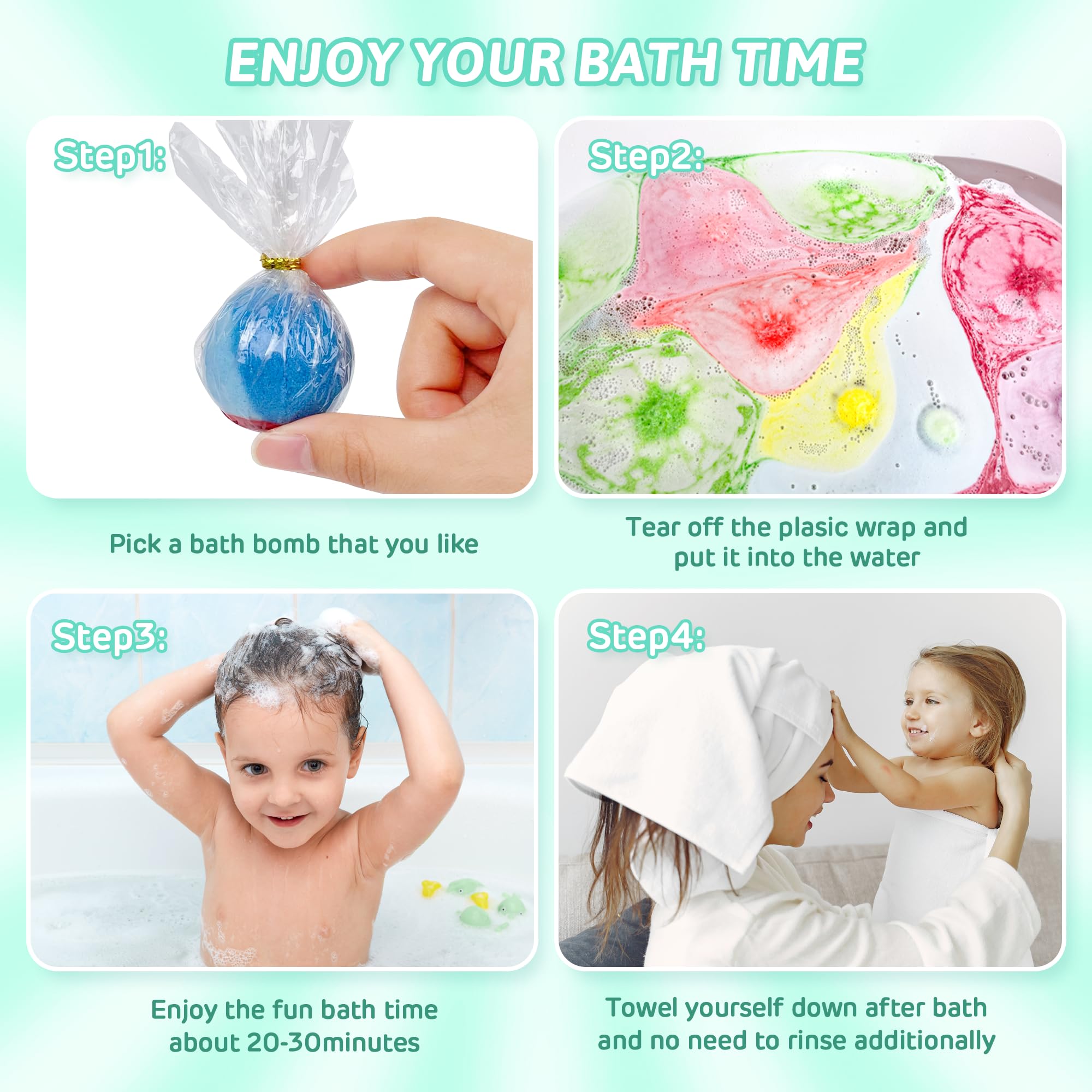 Bath Bombs for Kids with Surprise Inside, 15-Piece Surprise Bath Bombs for Kids, Jar Gift Set with Hidden Toys, Natural Organic Fizzies for Girls and Boys