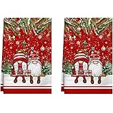 XCHI Gnomes Winter Kitchen Towels Christmas Dish Towels 18x26 Inch Xmas Home Kitchen Decorations Hand Towels Set of 2 Drying Dishcloth