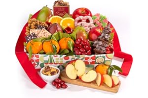 A GIFT INSIDE Holiday Chocolate, Nuts & Fresh Fruit Gift Basket