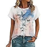Zeagoo Womens Tops Short Sleeve Cute Summer Blouses Crew Neck Dressy Casual T Shirts Work Clothes S-2XL