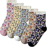 Daphene Women's Cute Crew Socks All Season | Premium Combed Cotton Breathable Cozy Soft | Fun Cartoon Designs | Holiday Gift