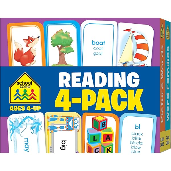 School Zone Preschool 4-Pack Flash Cards: 224 Cards, Pre-K, Colors