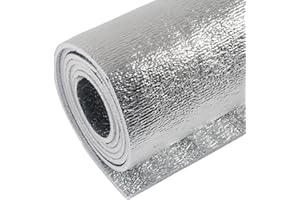 Halero 5mm Reflective Insulation Foam Core Radiant Barrier 40“ × 80” Double Side Foil Cold and Heat Shield Thermal Insulation for Ceilings,Walls,Steel Buildings,Roofing ect